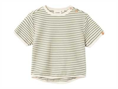 Lil Atelier moss gray striped top
